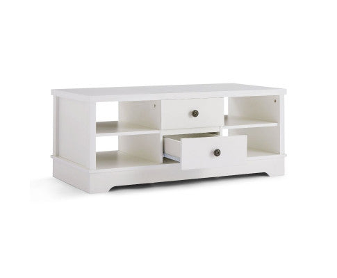 Coastal Style Coffee Table with Drawers-White