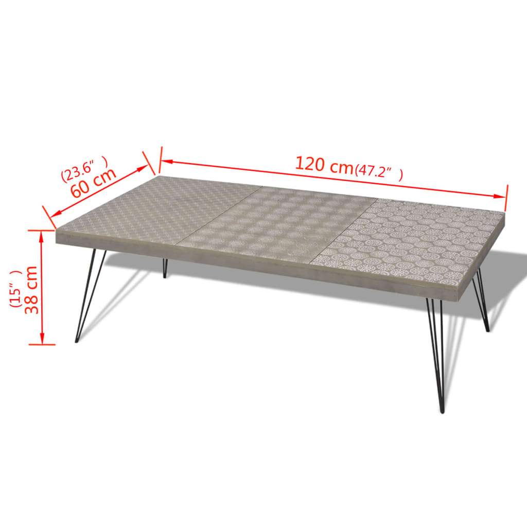 Coffee Table 120x60x38 cm Grey