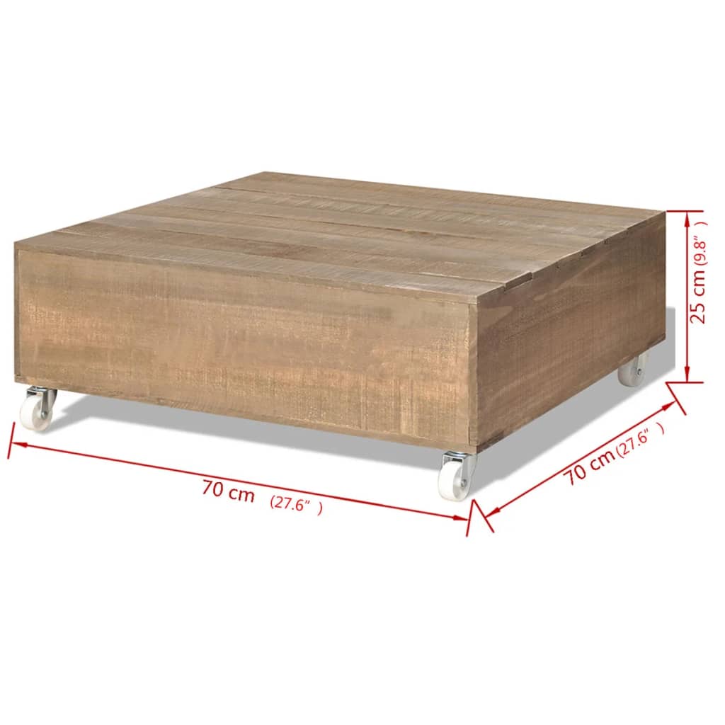 Coffee Table Brown Solid Wood