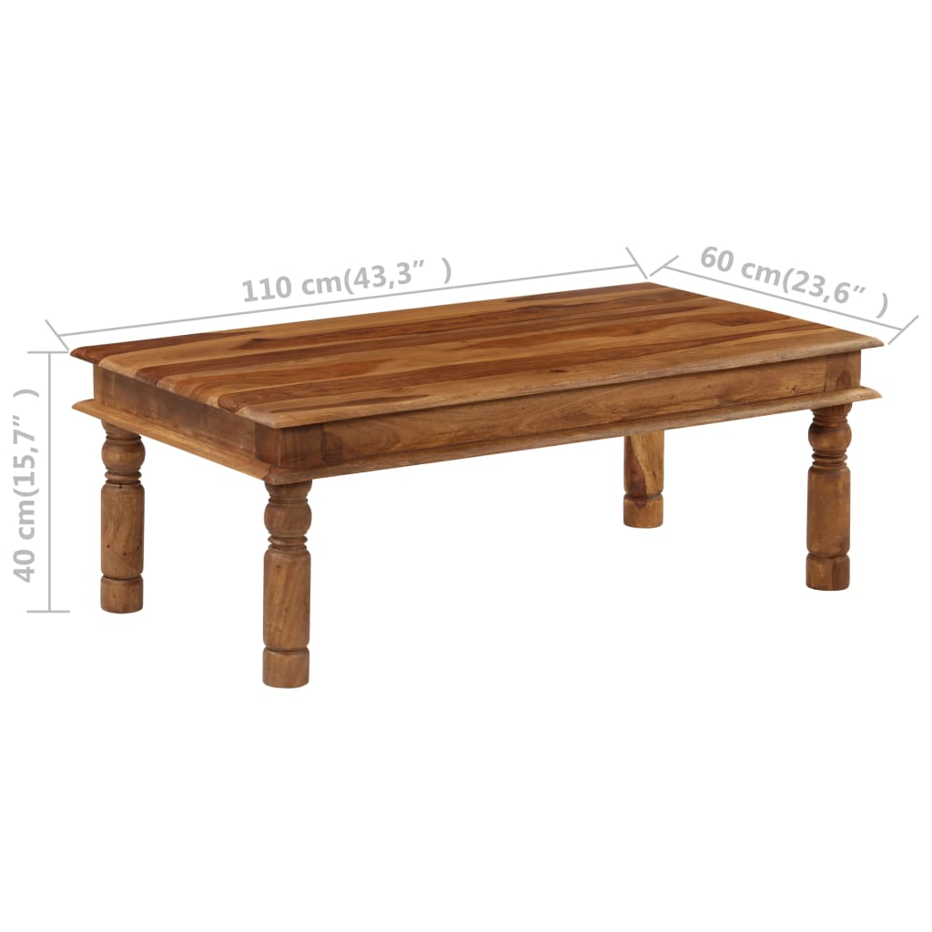 Coffee Table Solid Sheesham Wood 110x60x40 cm