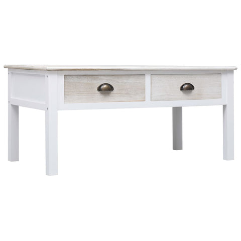 Coffee Table White and Natural Wood