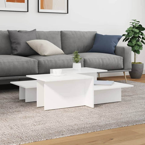 Coffee Tables 2 pcs White/Black/Grey Engineered Wood