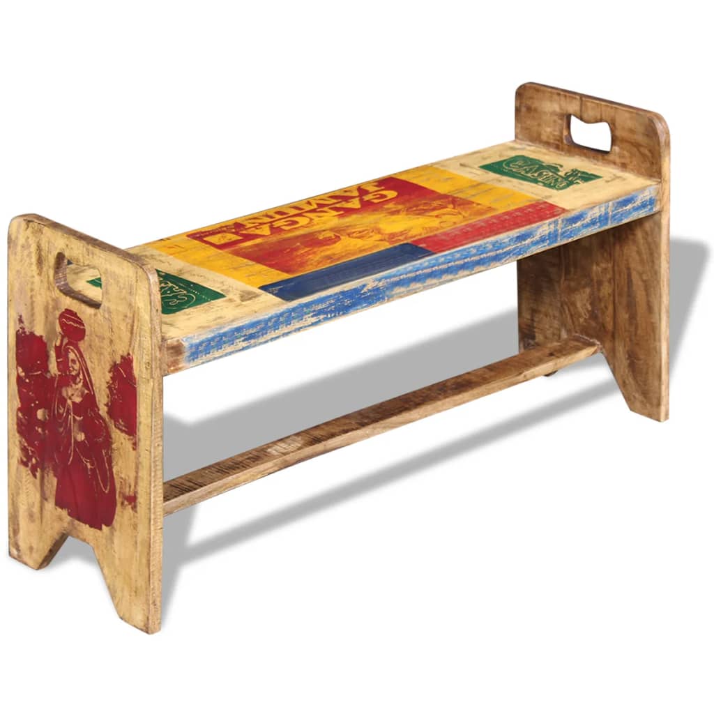 Cola Bench Solid Reclaimed Wood 100x30x50 cm