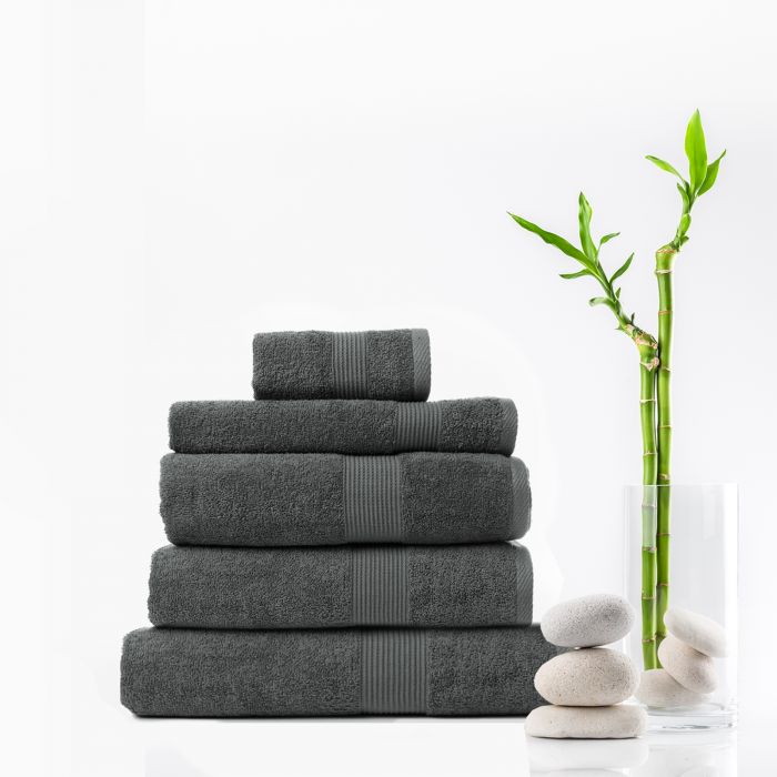 Comfort Cotton Bamboo Towel 5pc Set - Granite