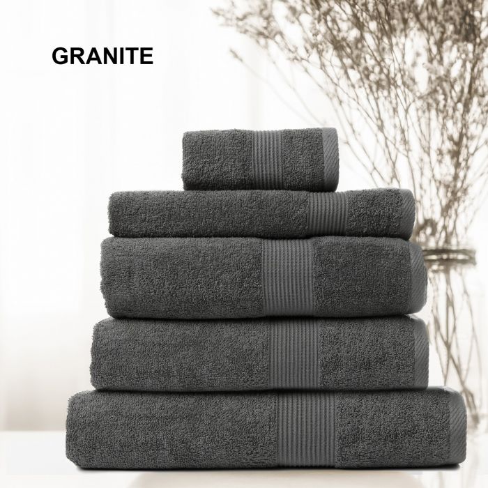 Comfort Cotton Bamboo Towel 5pc Set - Granite