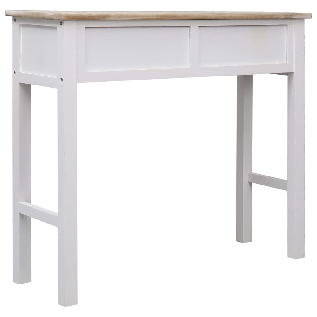 Console Table White and Natural 90x30x77 cm