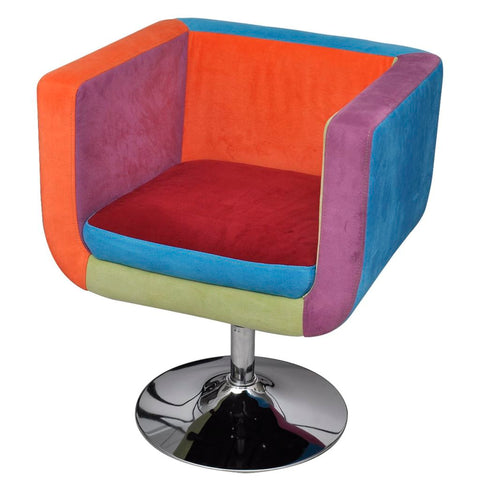 Cube Armchair with Patchwork Design Fabric