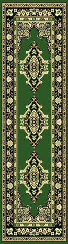 idropship table 6 Dark green traditional quality rug b17135/350