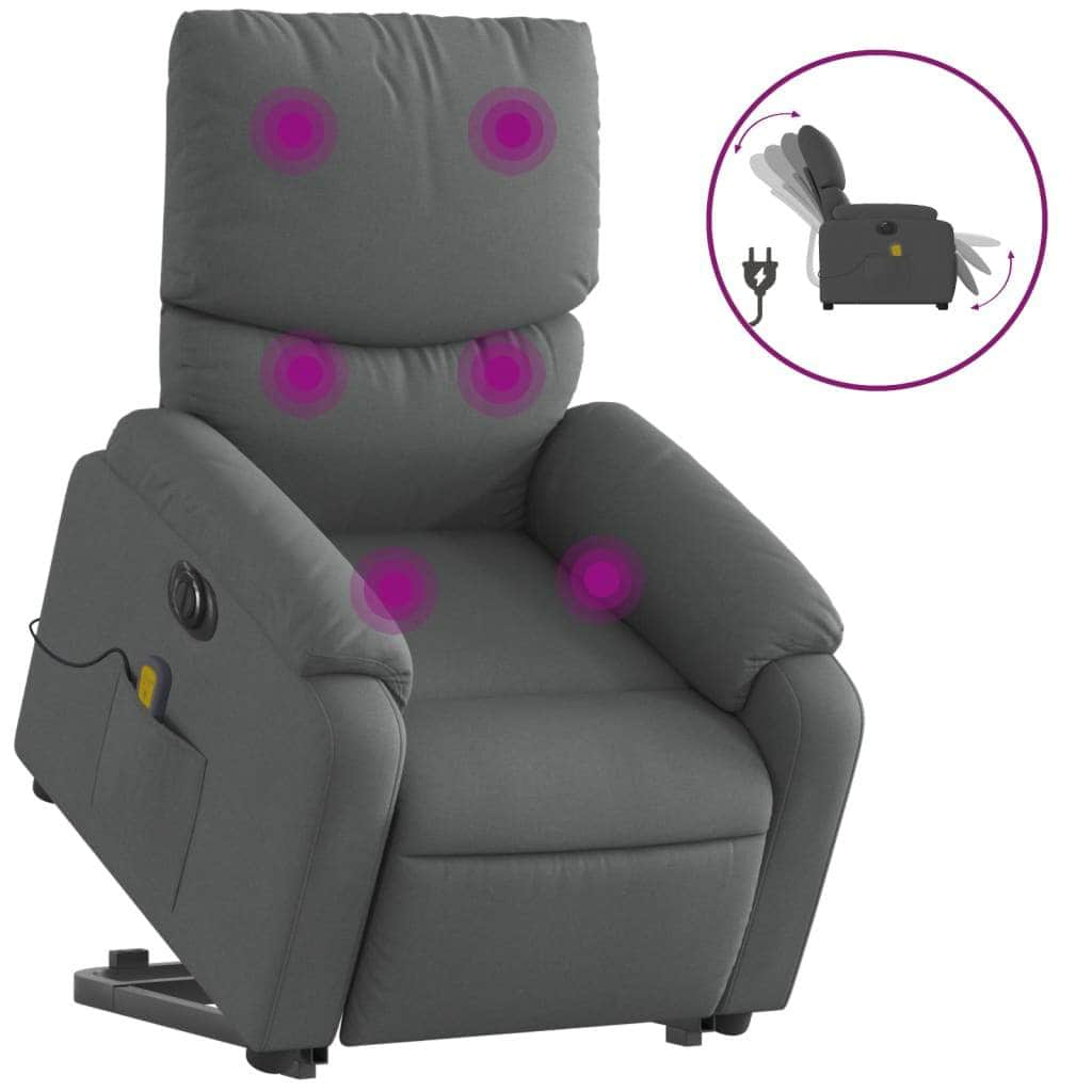 Dark Grey Electric Stand-Up Massage Recliner Chair