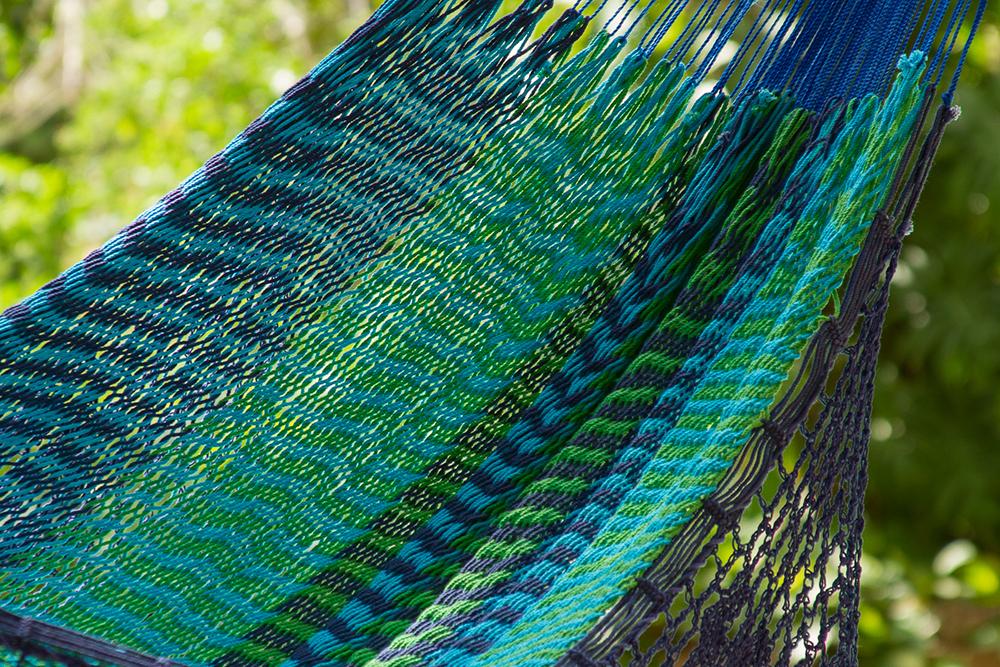 Hammocks Deluxe Outdoor Cotton Mexican Hammock  in Caribe  Colour