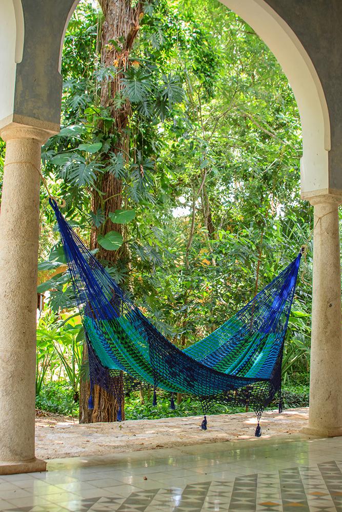 Hammocks Deluxe Outdoor Cotton Mexican Hammock  in Caribe  Colour