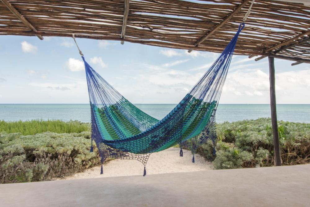 Hammocks Deluxe Outdoor Cotton Mexican Hammock  in Caribe  Colour