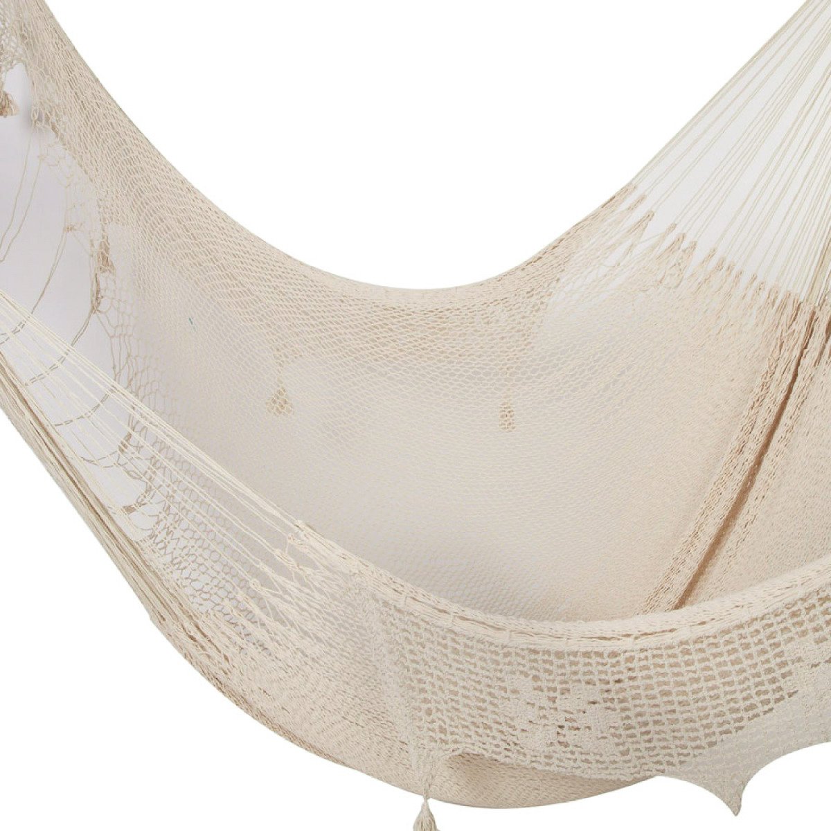 Hammocks Deluxe Outdoor Cotton Mexican Hammock  in Cream Colour King Size