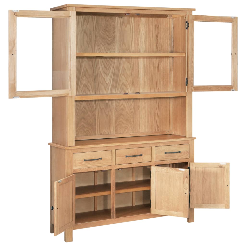 Desk Hutch 110x33.5x105 cm Solid Oak Wood