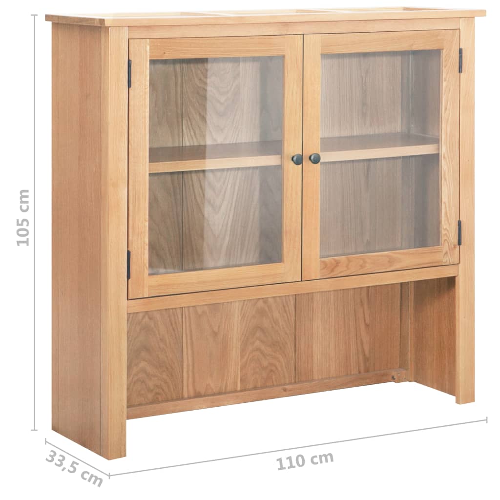 Desk Hutch 110x33.5x105 cm Solid Oak Wood