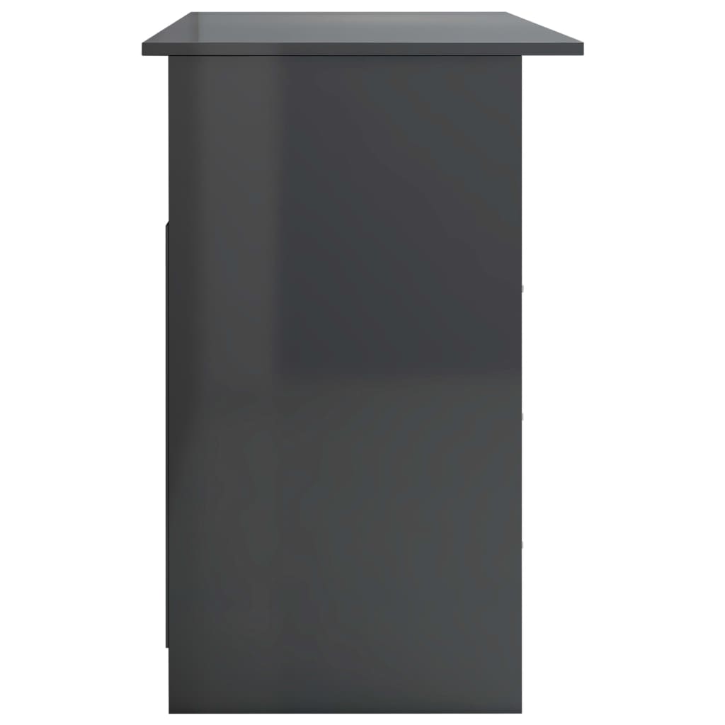 Desk with Drawers High Gloss Grey 110x50x76 cm Chipboard