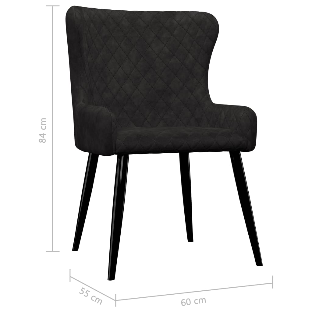 Dining Chairs 2 pcs Black Velvet