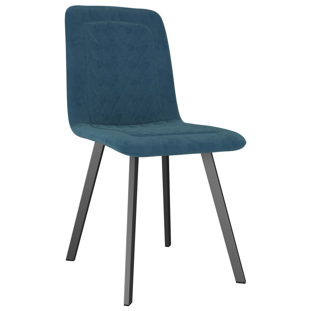 Dining Chairs 2 pcs Blue Velvet