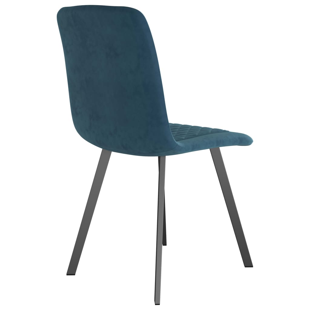 Dining Chairs 2 pcs Blue Velvet