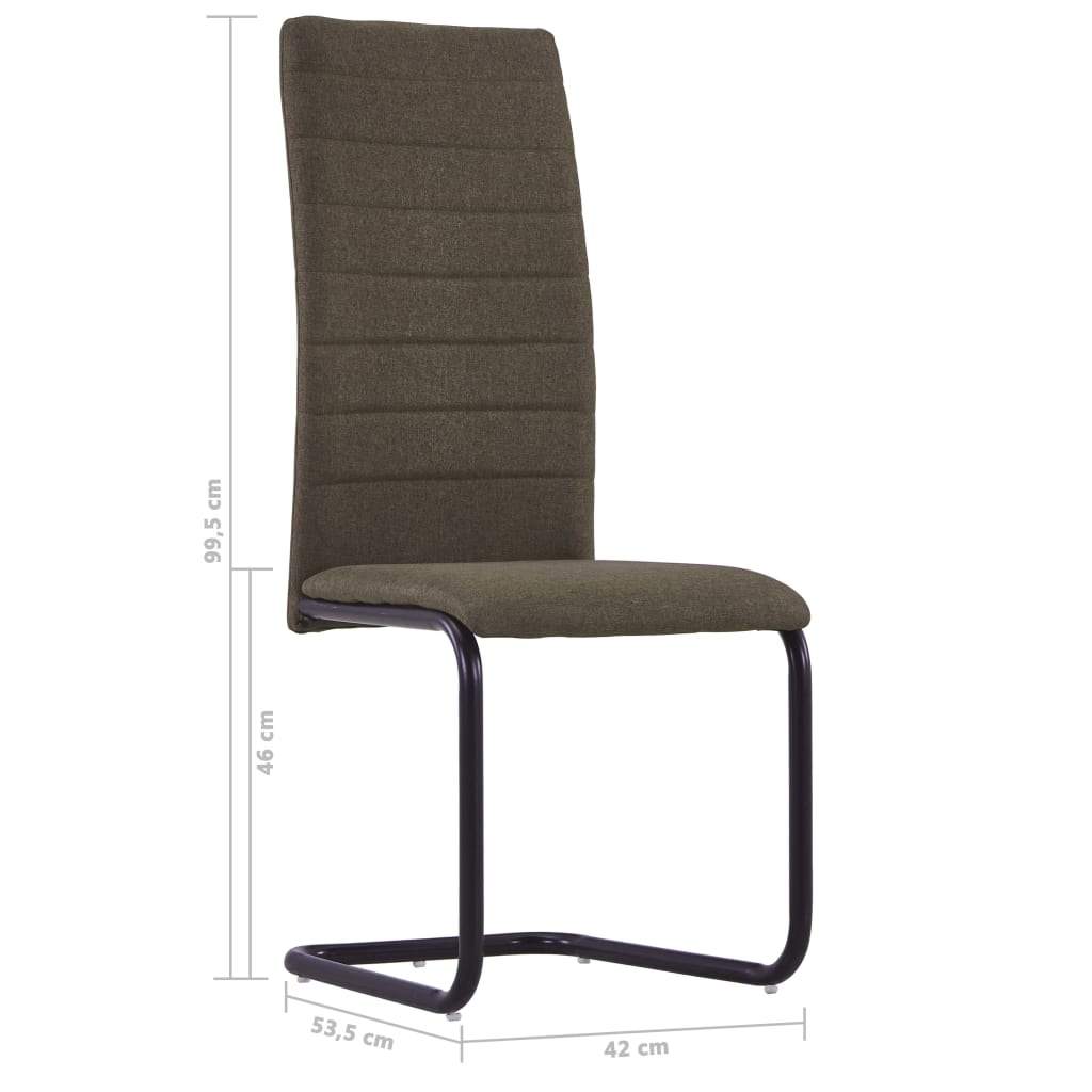 Dining Chairs 2 pcs Brown Fabric