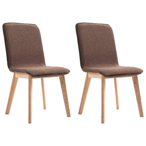 Dining Chairs 2 pcs Brown Fabric