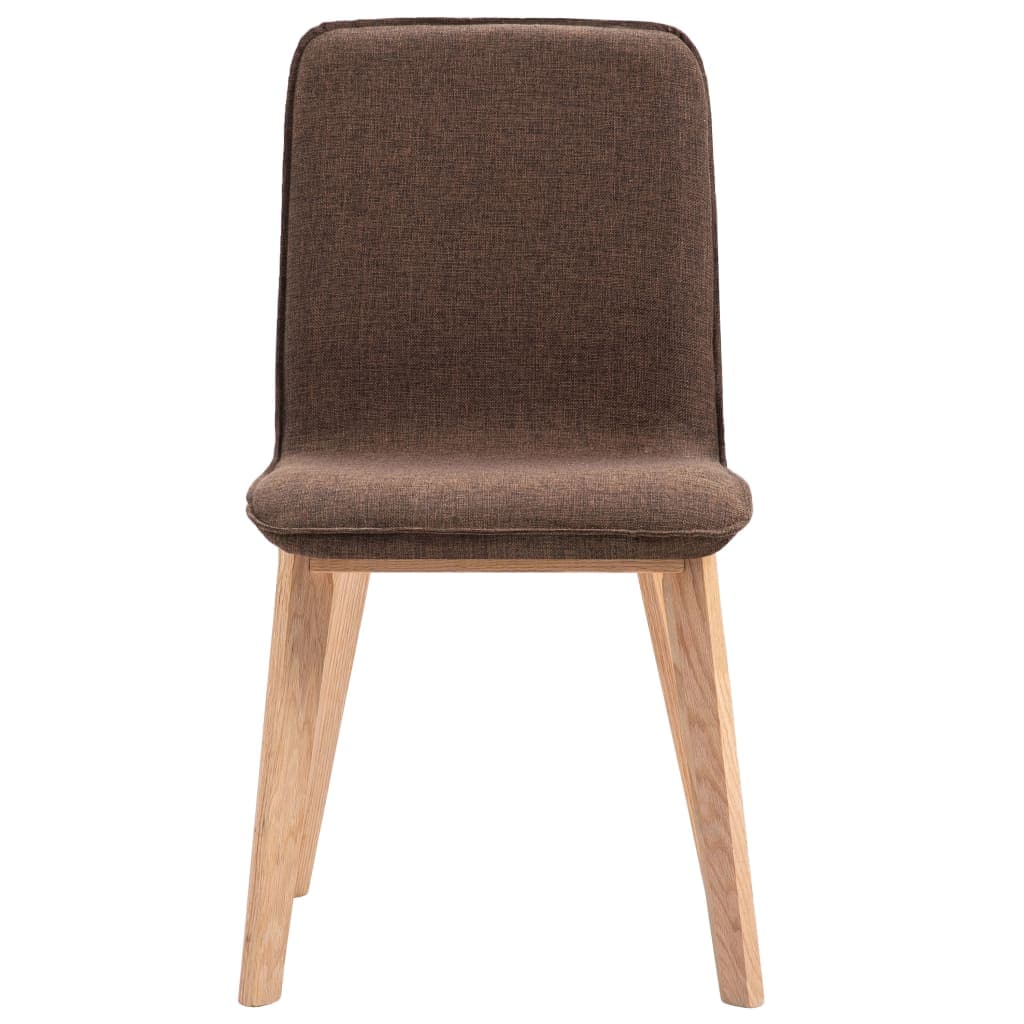 Dining Chairs 2 pcs Brown Fabric