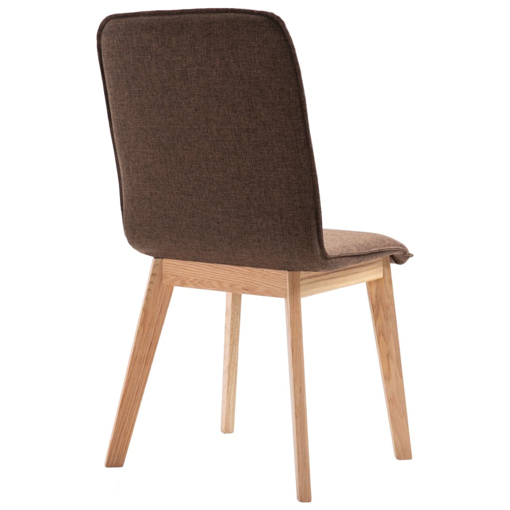 Dining Chairs 2 pcs Brown Fabric