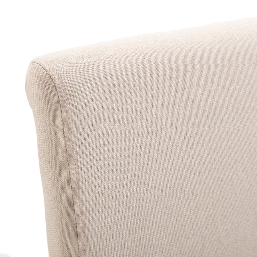 Dining Chairs 2 pcs Cream Fabric