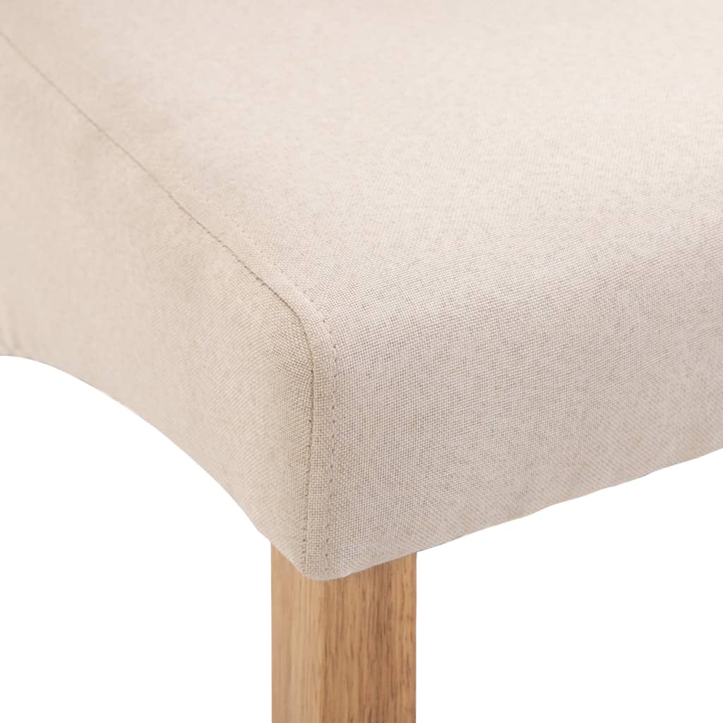 Dining Chairs 2 pcs Cream Fabric