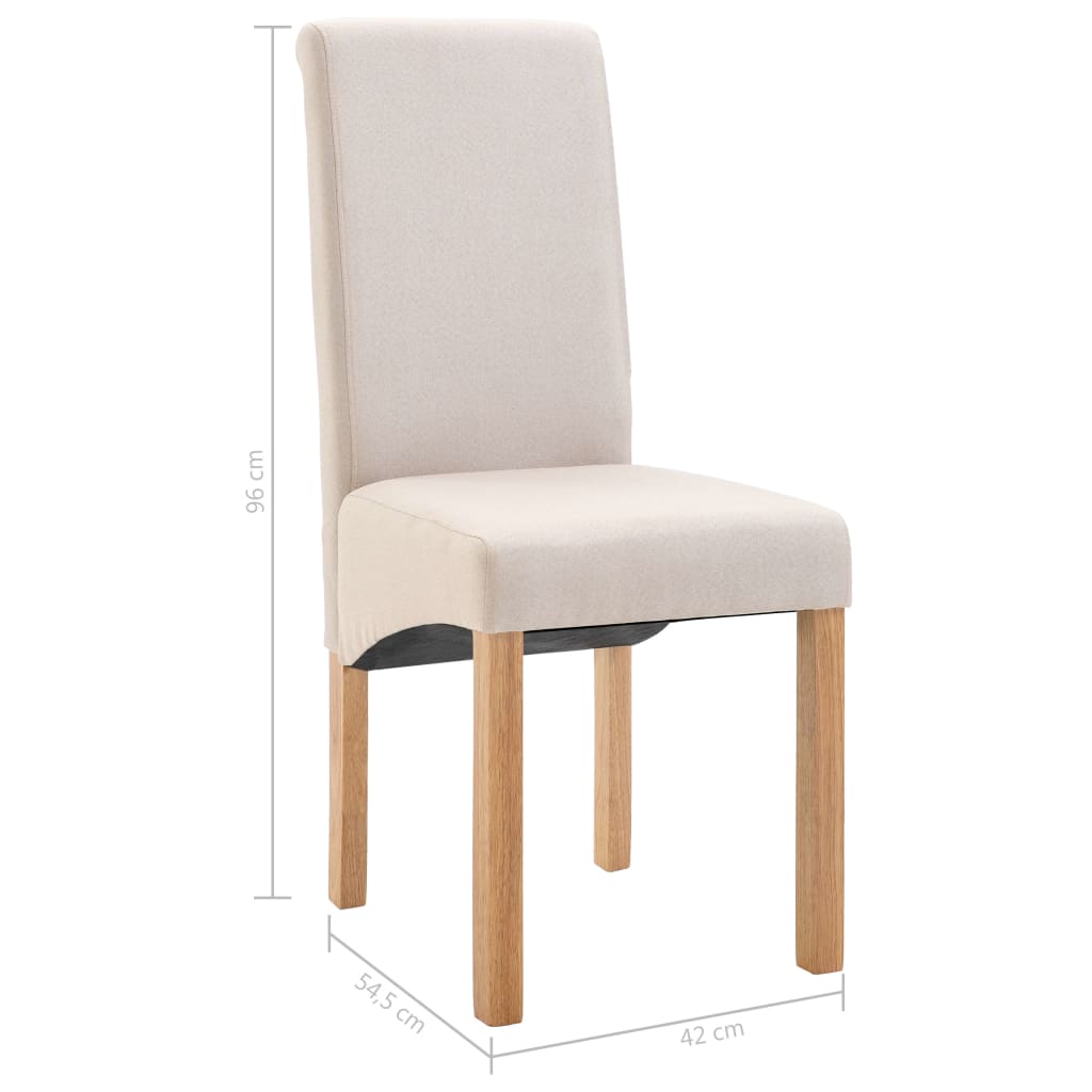 Dining Chairs 2 pcs Cream Fabric