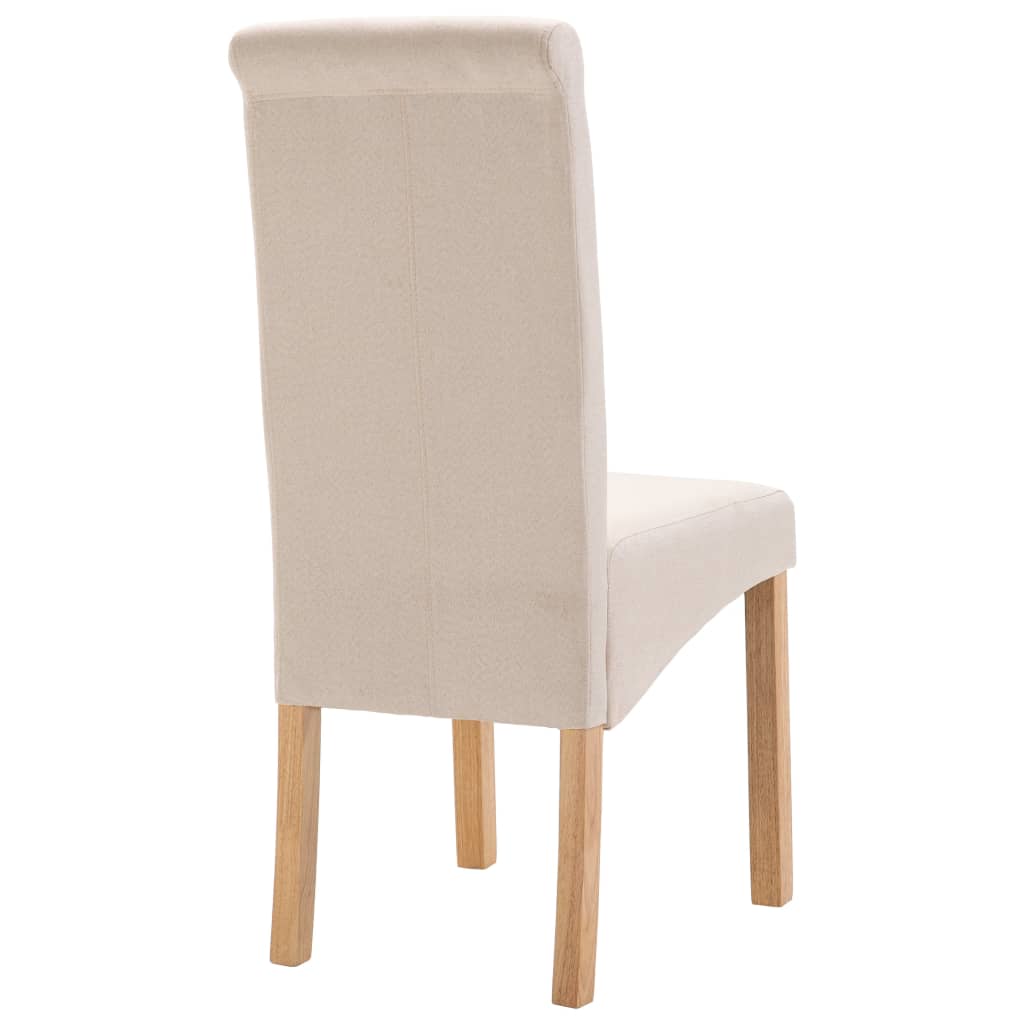 Dining Chairs 2 pcs Cream Fabric