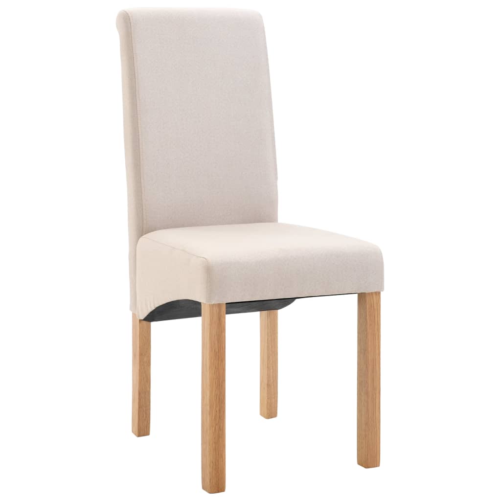 Dining Chairs 2 pcs Cream Fabric