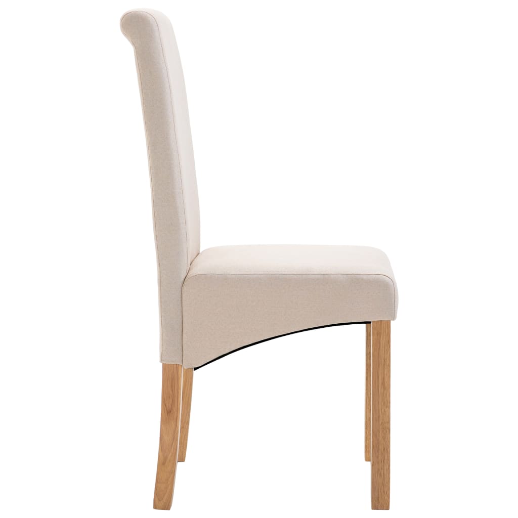 Dining Chairs 2 pcs Cream Fabric