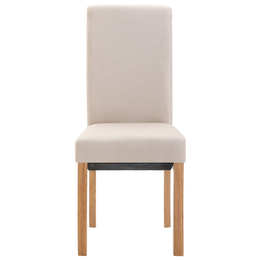 Dining Chairs 2 pcs Cream Fabric