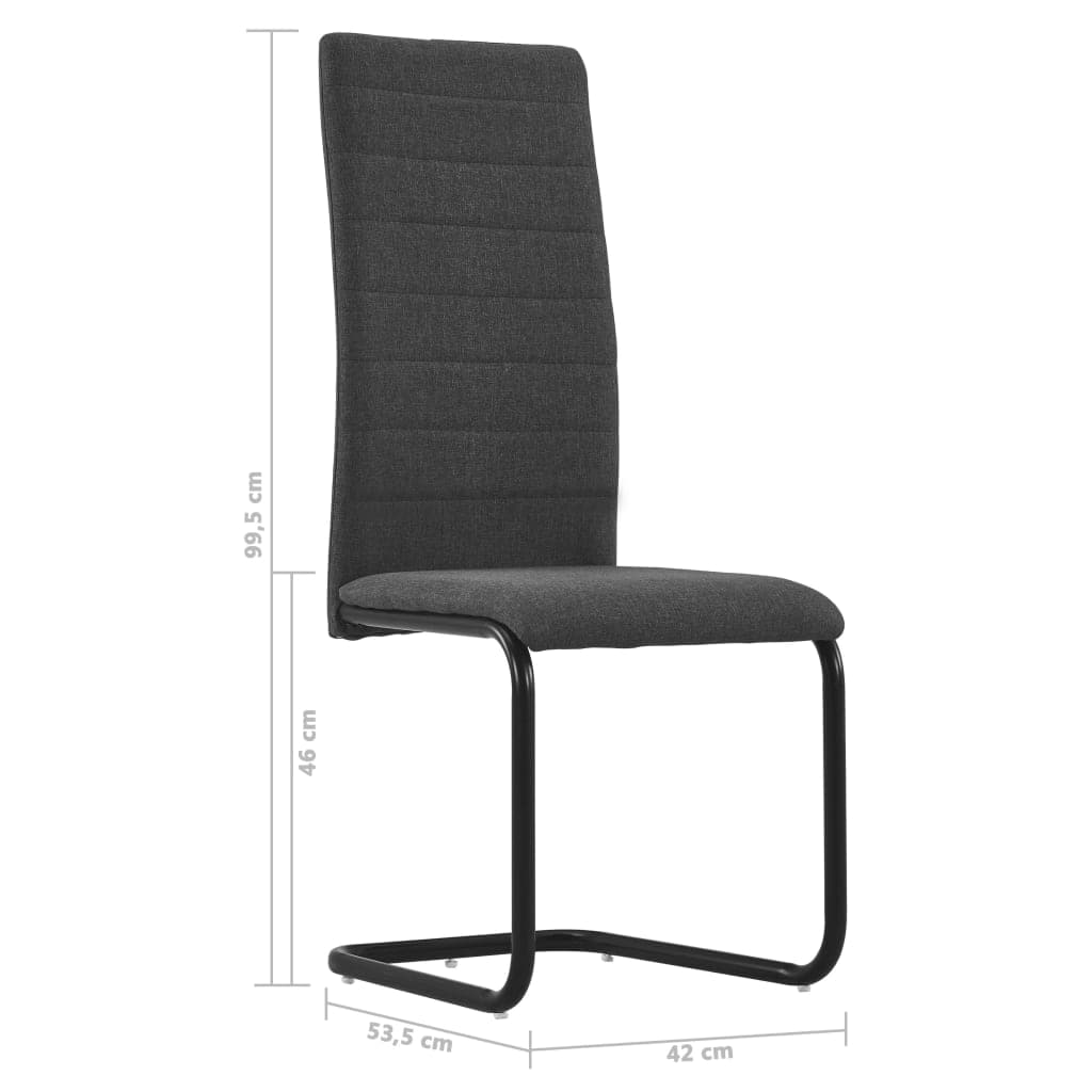 Dining Chairs 2 pcs Dark Grey Fabric