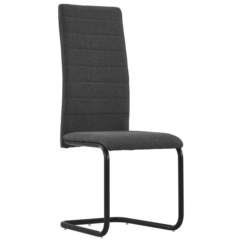 Dining Chairs 2 pcs Dark Grey Fabric