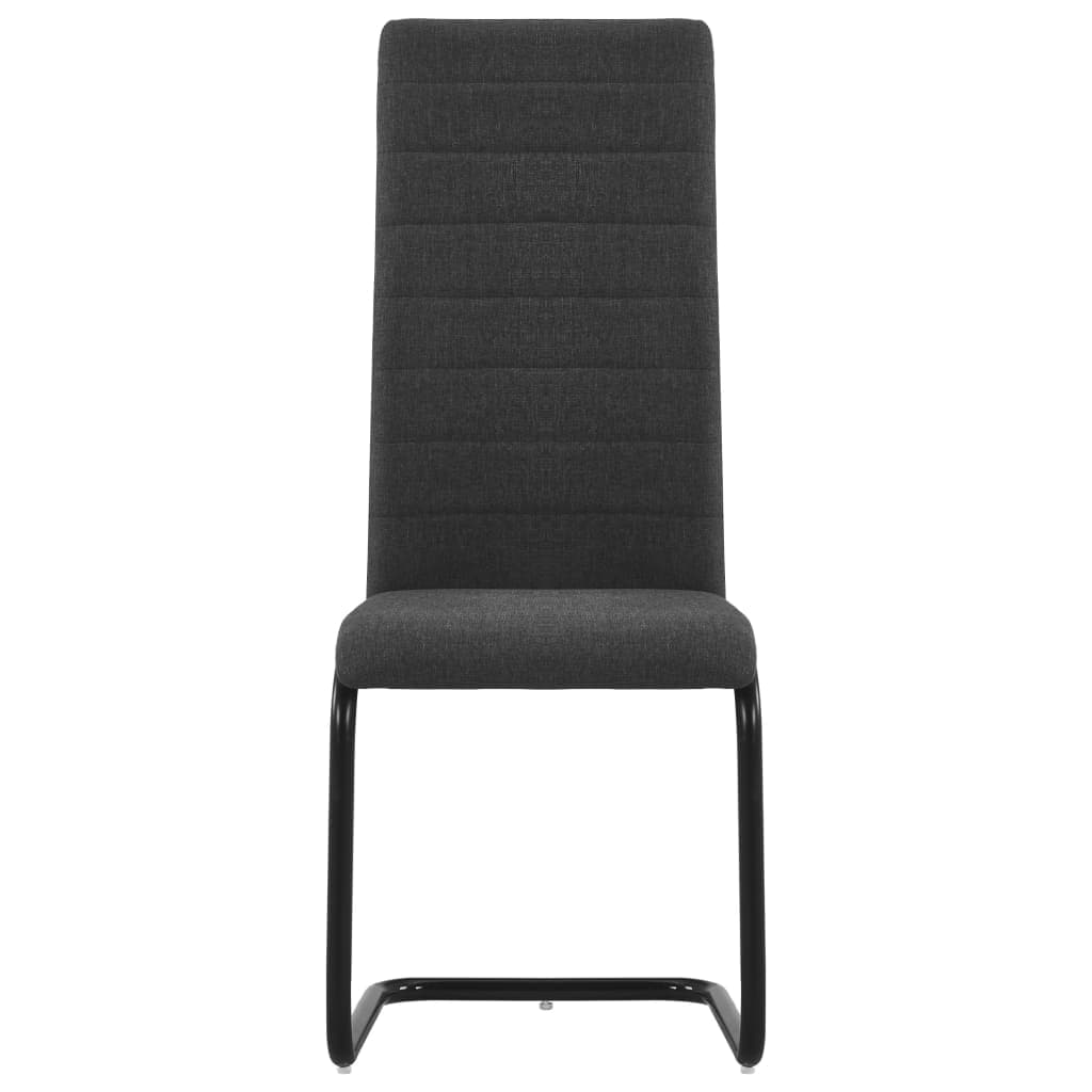 Dining Chairs 2 pcs Dark Grey Fabric