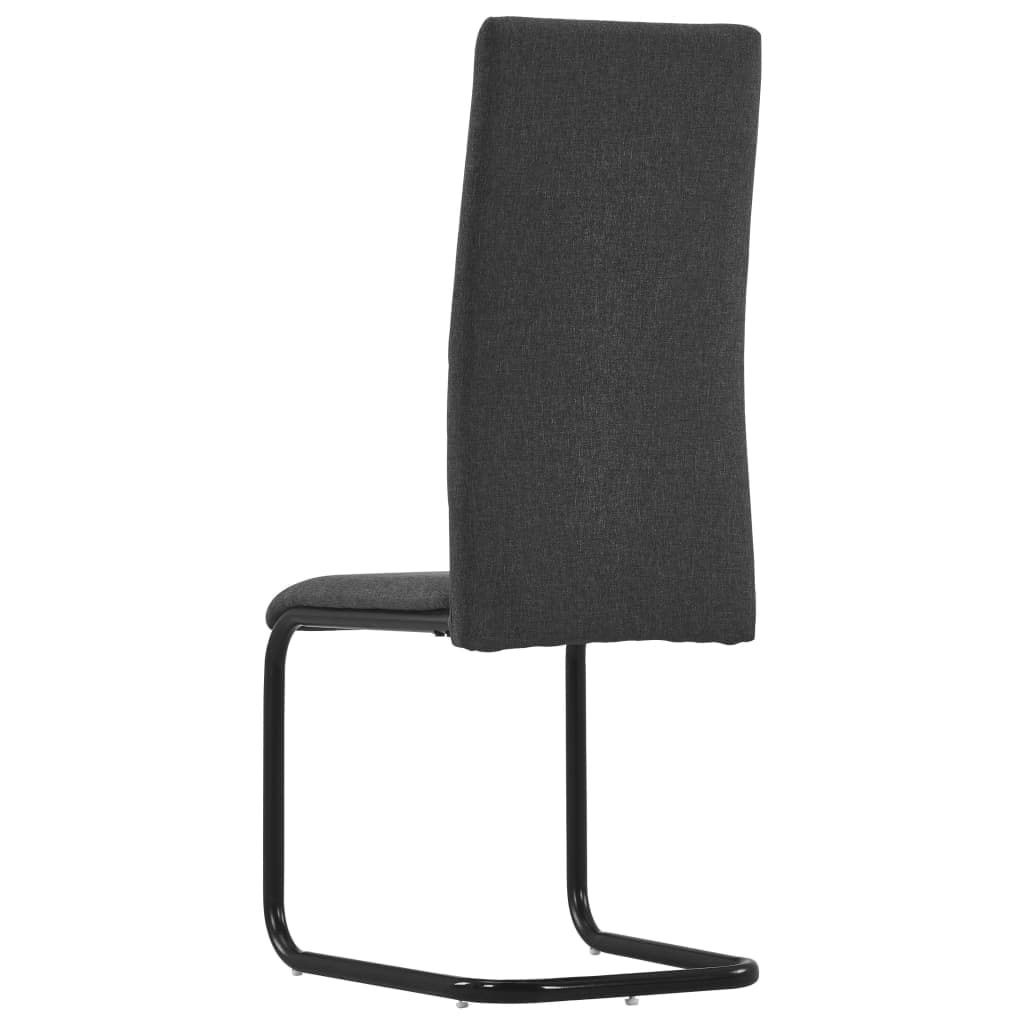 Dining Chairs 2 pcs Dark Grey Fabric