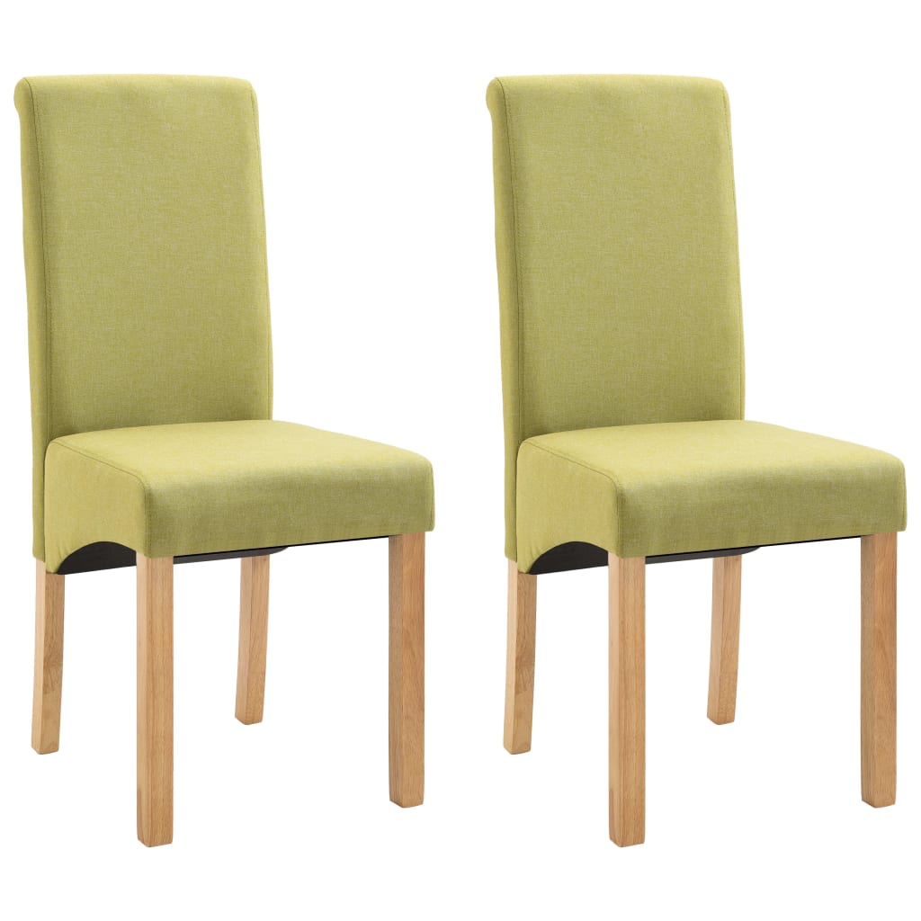 Dining Chairs 2 pcs Green Fabric