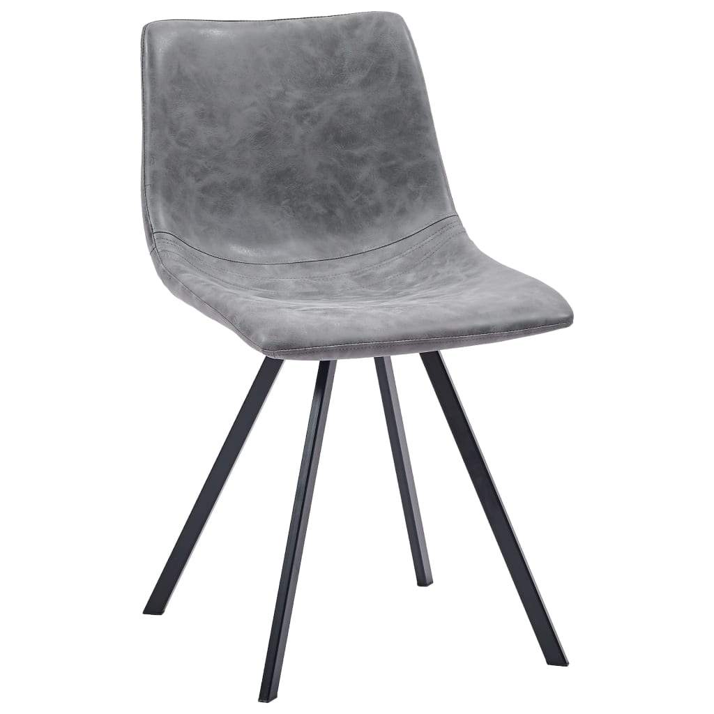 Dining Chairs 2 pcs Grey Faux Leather