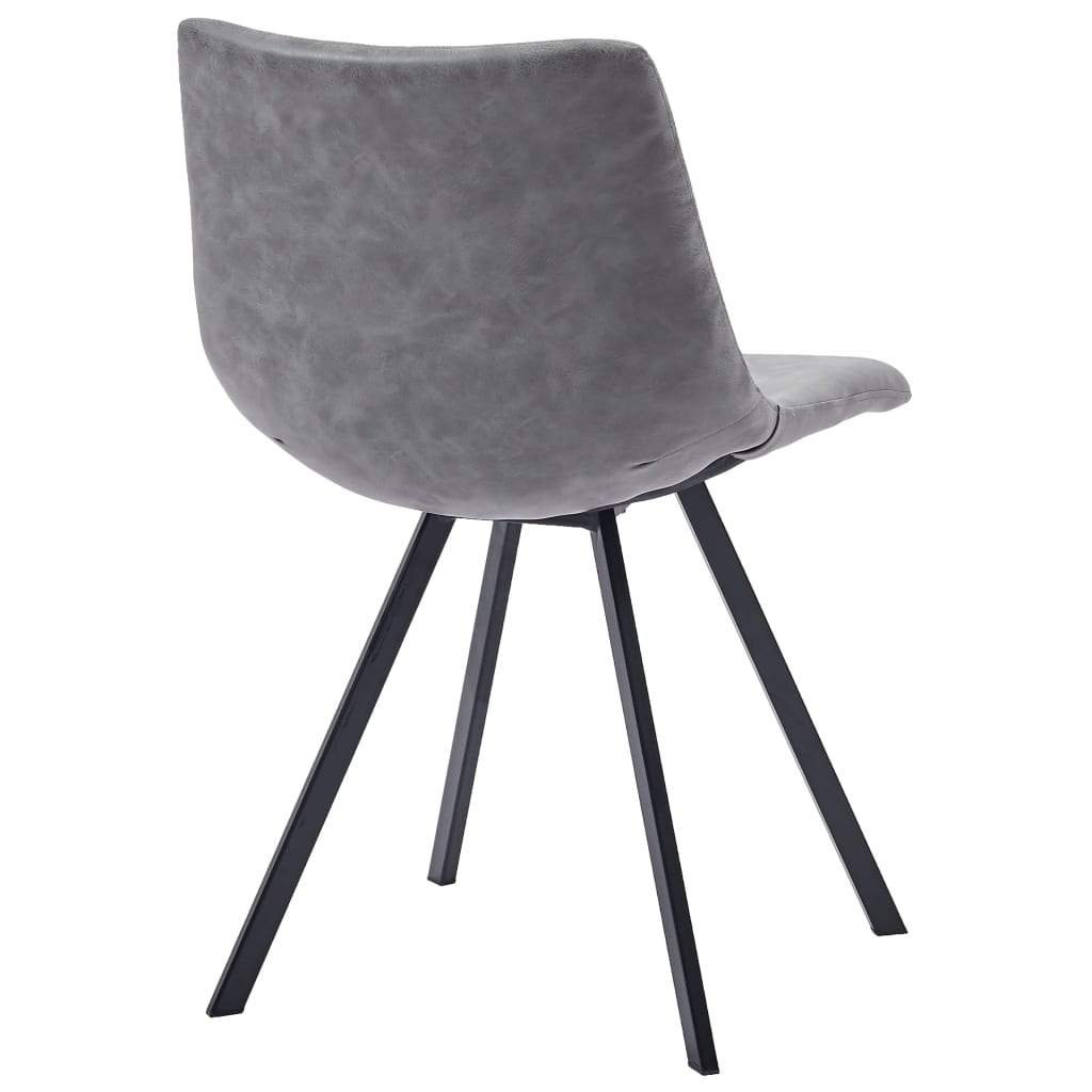 Dining Chairs 2 pcs Grey Faux Leather