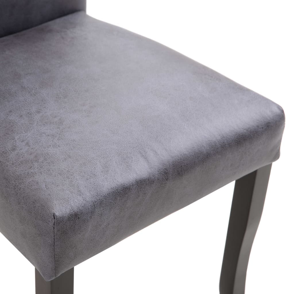 Dining Chairs 2 pcs Grey Faux Suede Leather