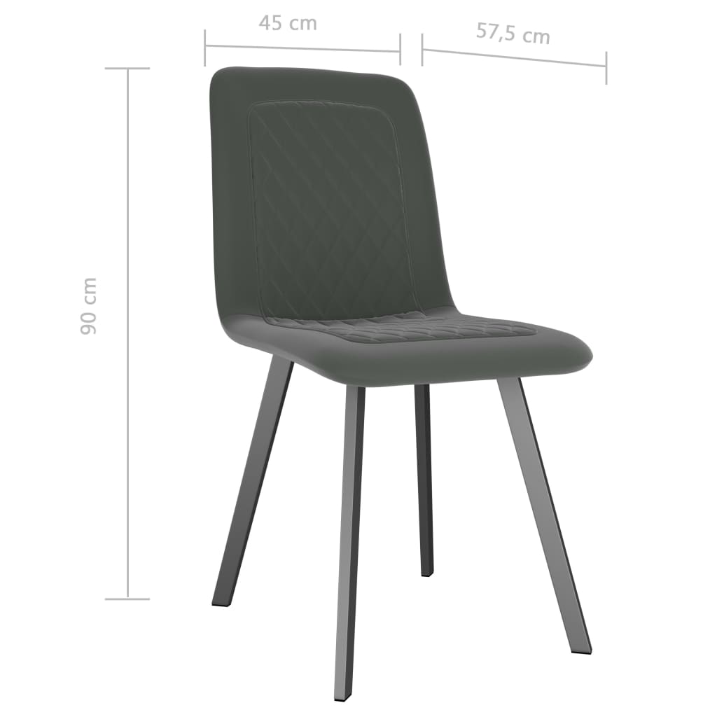 Dining Chairs 2 pcs Grey Velvet