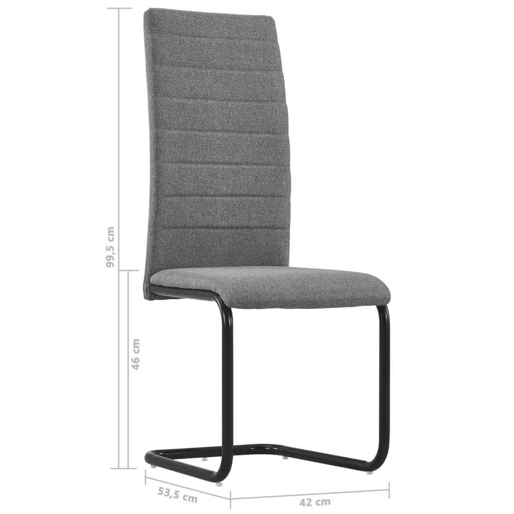 Dining Chairs 2 pcs Light Grey Fabric