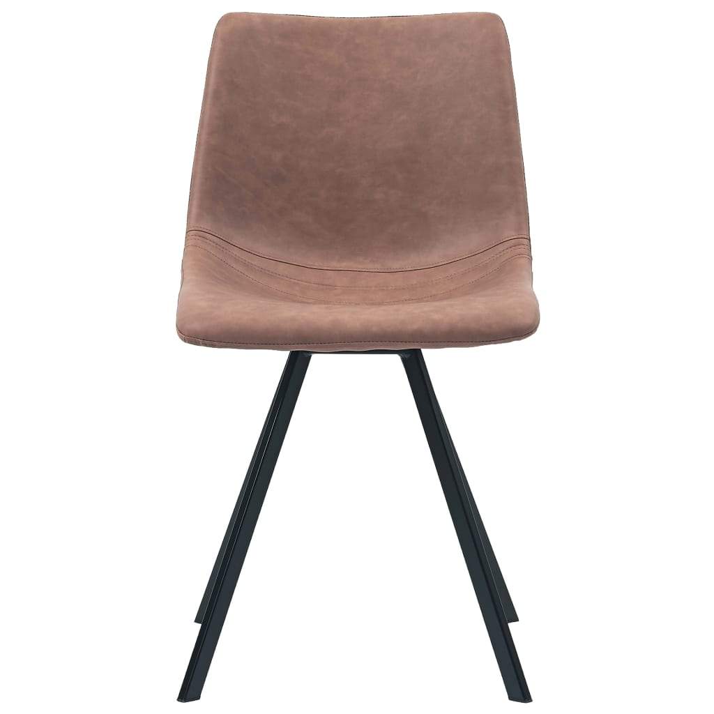 Dining Chairs 2 pcs Medium Brown Faux Leather