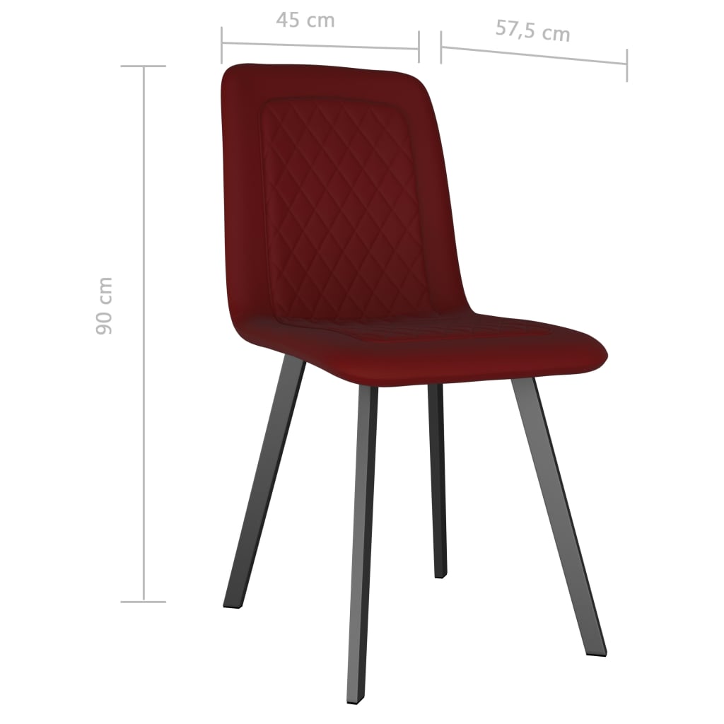 Dining Chairs 2 pcs Red Velvet