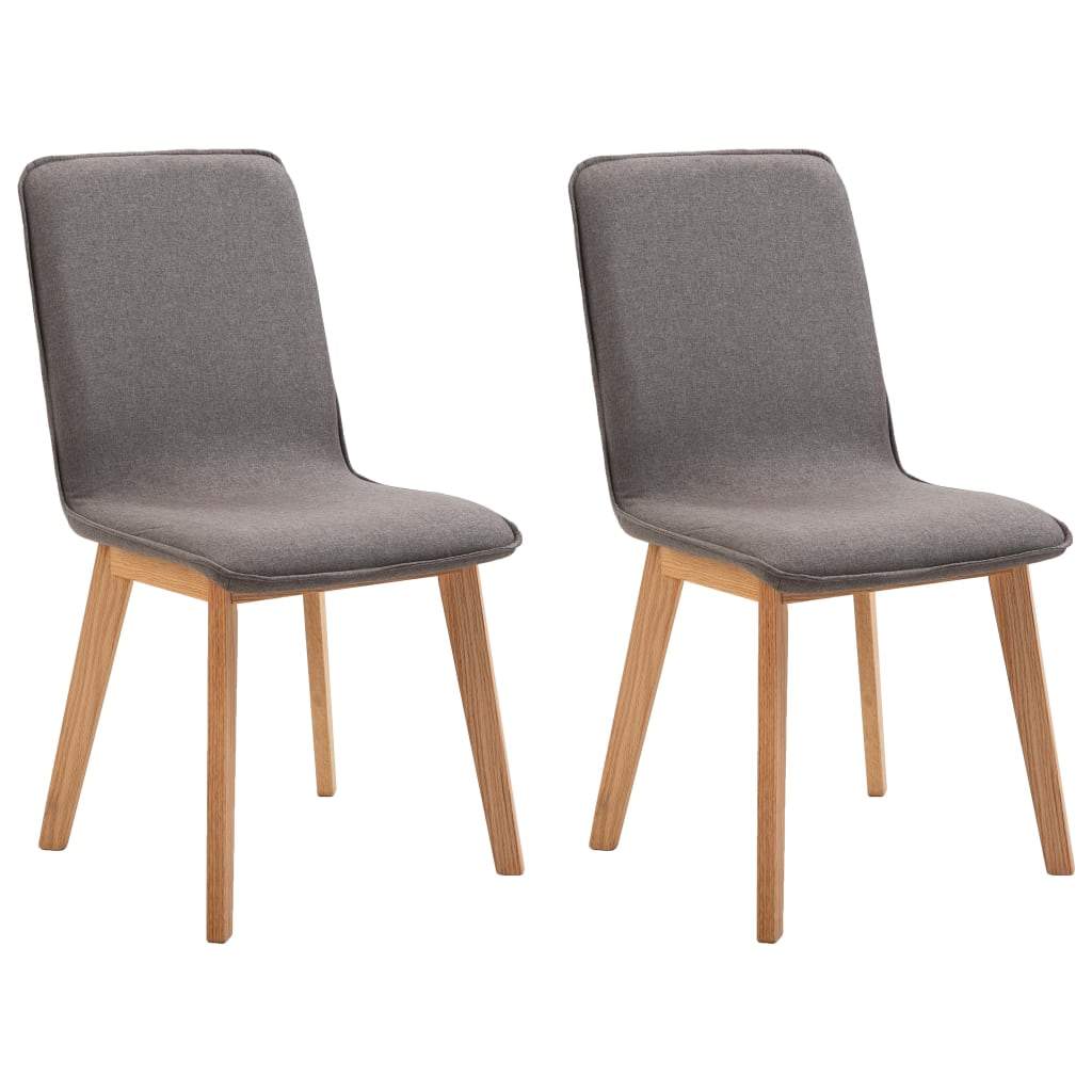 Dining Chairs 2 pcs Taupe Fabric