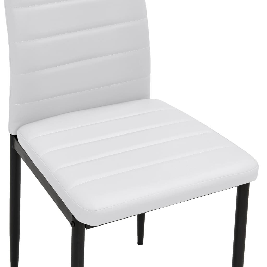 Dining Chairs 2 pcs White Leather