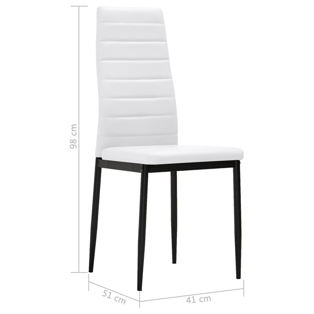 Dining Chairs 2 pcs White Leather