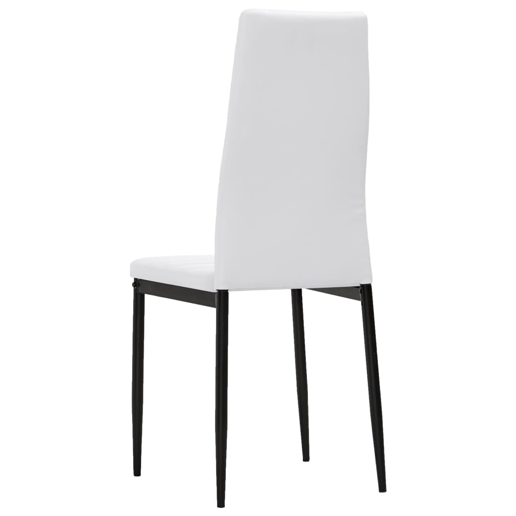 Dining Chairs 2 pcs White Leather